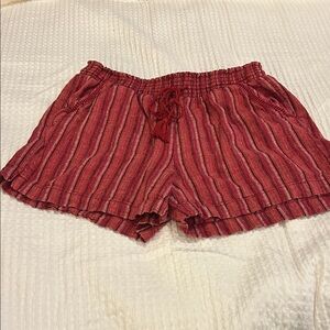 Briggs New York Red Striped Women Shorts